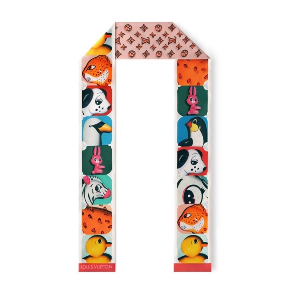 BRAND NEW WITH TAGS! LOUIS VUITTON ANIMOGRAM PORTRAIT BANDEAU 100% SILK - M90684